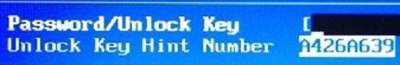 Remove Dell Unlock Key Hint Number password
